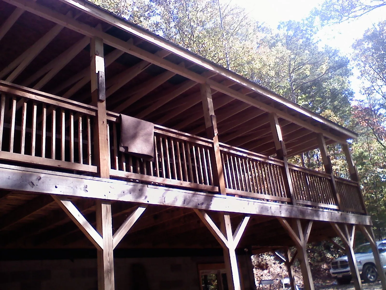Timber framing under a new elevated porch and deck — Roof Leak Repair in Oak Park by Roofing Brothers